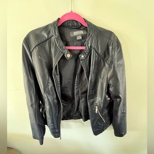 Navy Blue Kenneth Cole Leather Jacket